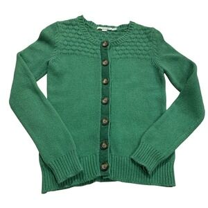 Boden Green Knit Button-Front Cardigan